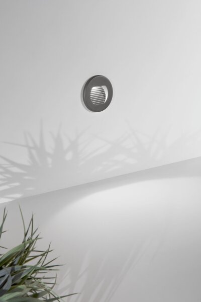 LED Einbauleuchte Aluminium IP65 3000K Glas Dunkelgrau