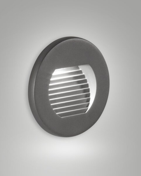 LED Einbauleuchte Aluminium IP65 3000K Glas Dunkelgrau