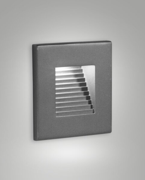 LED Einbauleuchte Aluminium IP65 3000K Dunkelgrau Glas