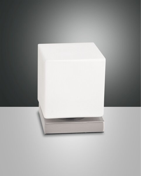 LED Tischleuchte Glas 3000K Nickel H:14 cm Modern