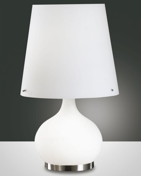 Tischleuchte Chrom E27 E14 Glas H:54 cm blendarm