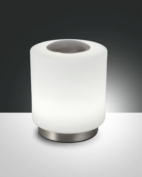 LED Tischleuchte Glas Metall 3000K Weiß 14 cm Nickel
