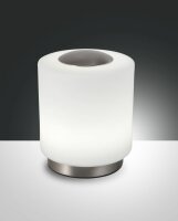 LED Tischleuchte Glas Metall 3000K Weiß 14 cm Nickel
