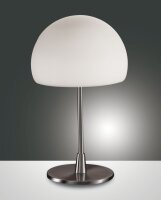 Tischleuchte Glas G9 Weiß Nickel H:36 cm dimmbar