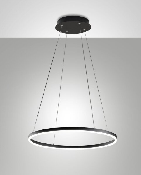 LED Hängelampe IP40 3000K Metall Schwarz Ø60 cm rund