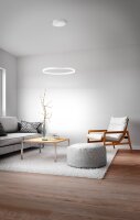 LED Pendelleuchte IP40 3000K Metall Wei&szlig; dimmbar...
