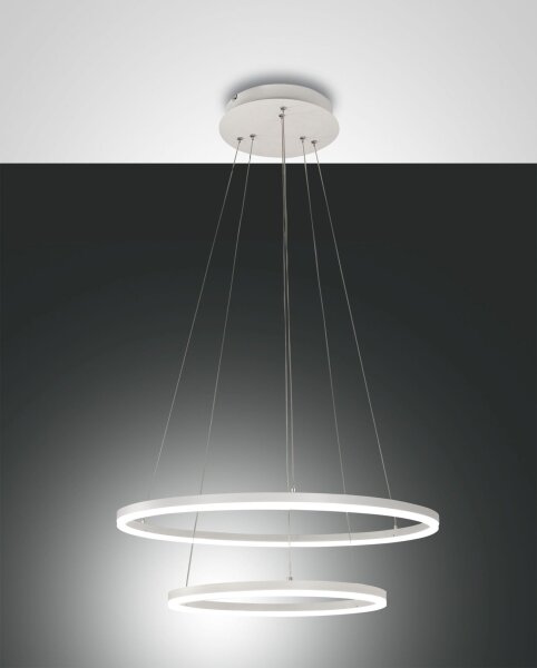 LED Pendelleuchte IP40 3000K Weiß Metall dimmbar Ø60 cm