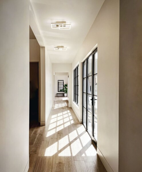 LED Deckenleuchte Aluminium 3000K Gold dimmbar B:45 cm