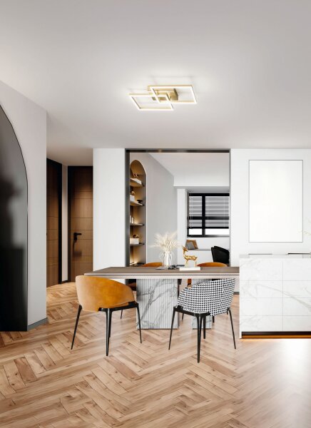 LED Deckenleuchte Aluminium 3000K Gold dimmbar B:65 cm