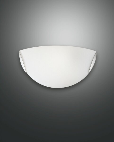 Wandleuchte Glas E27 Weiß Nickel B:30 cm dimmbar