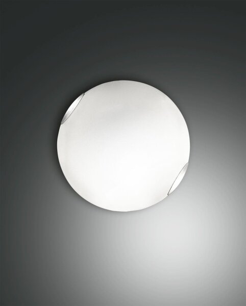Deckenleuchte Glas E27 Weiß Nickel blendarm B:30 cm