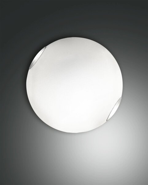 Deckenleuchte Glas E27 Weiß Nickel blendarm B:40 cm
