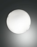 Deckenleuchte Glas E27 Weiß Nickel blendarm B:40 cm