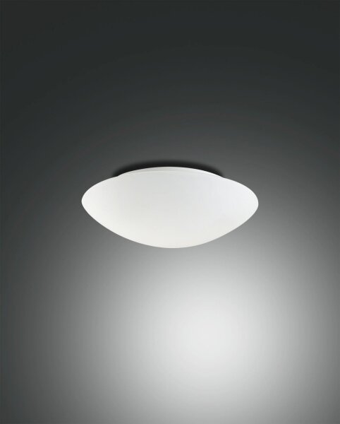 Deckenlampe Glas Metall E27 Weiß B:20 cm dekorativ