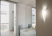 Wandleuchte Glas IP44 E27 Wei&szlig; B:13 cm dimmbar...