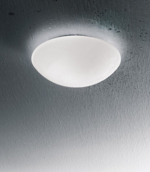 Deckenleuchte Glas IP44 E27 Weiß L:30 cm dekorativ