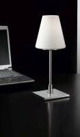 Tischleuchte Glas E14 Weiß Nickel H:35 cm dimmbar