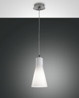 Pendelleuchte Glas E27 Wei&szlig; Nickel blendarm &Oslash;14 cm rund