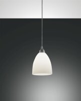 Pendelleuchte Chrom E27 Metall Glas Weiß Ø20...