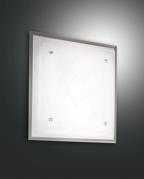 Deckenleuchte Chrom E27 Glas Weiß L:30 cm dekorativ