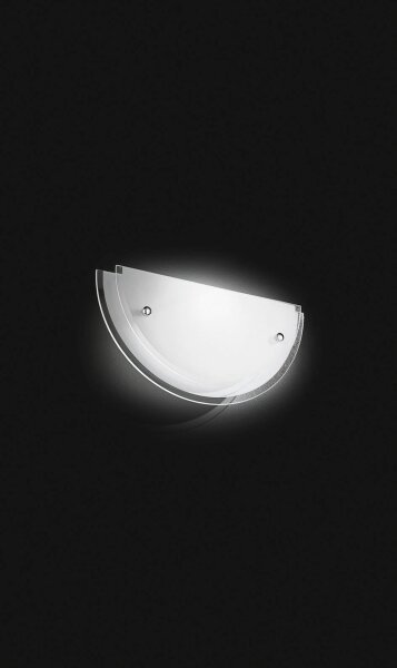 Wandleuchte Chrom E27 Glas Weiß B:33 cm dimmbar