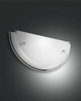 Wandleuchte Chrom E27 Glas Weiß B:33 cm dimmbar