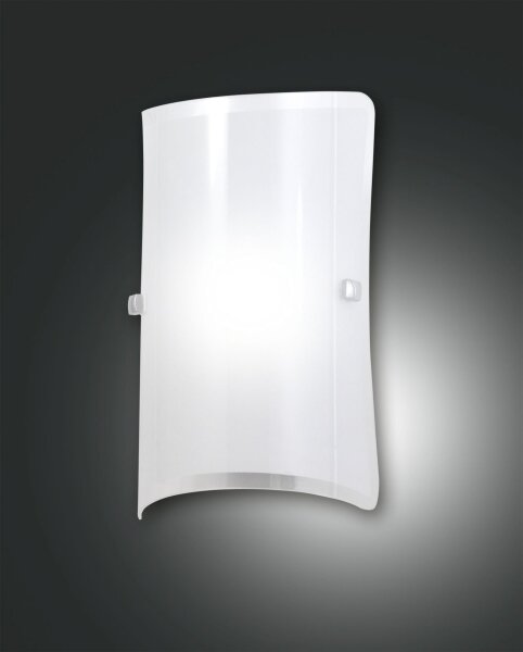 Wandleuchte Glas Metall E27 Weiß T:10 cm flach