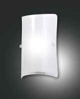 Wandleuchte Glas Metall E27 Wei&szlig; T:10 cm flach