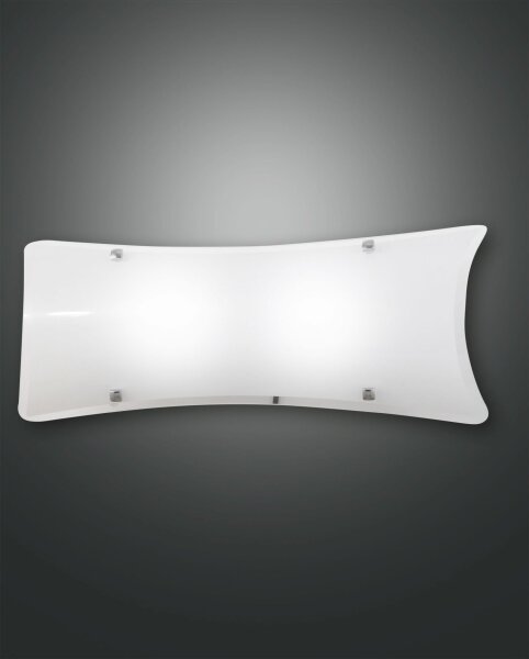 Wandleuchte Glas Metall E27 Weiß H:20 cm blendarm