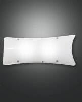 Wandleuchte Glas Metall E27 Wei&szlig; H:20 cm blendarm