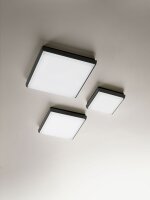 LED Deckenleuchte Aluminium IP54 3000K Schwarz B:24 cm