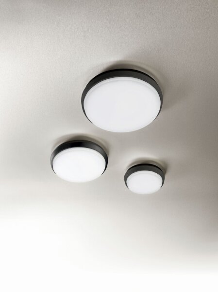 LED Deckenleuchte IP54 3000K Weiß Schwarz Aluminium
