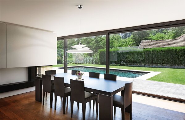 Pendelleuchte Chrom E27 Glas dimmbar blendarm Ø53 cm