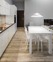LED Pendelleuchte Glas 3000K Wei&szlig; blendarm...