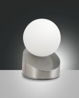 LED Tischleuchte Glas Metall 3000K Weiß 15 cm Nickel