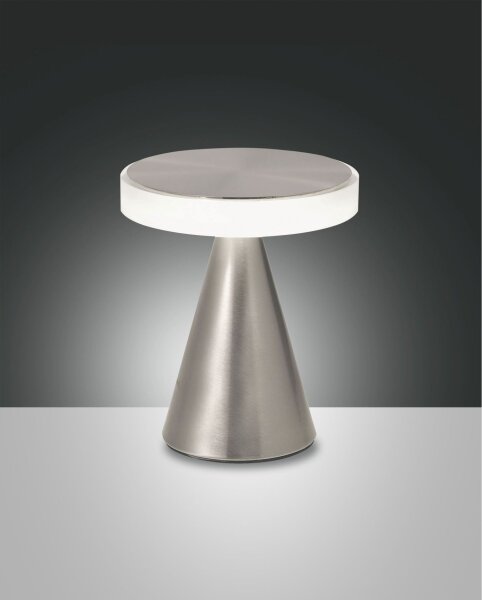 LED Tischleuchte Nickel 3000K H:20 cm dekorativ