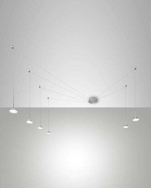 LED Pendelleuchte Nickel 3000K 4530 lm L:700 cm