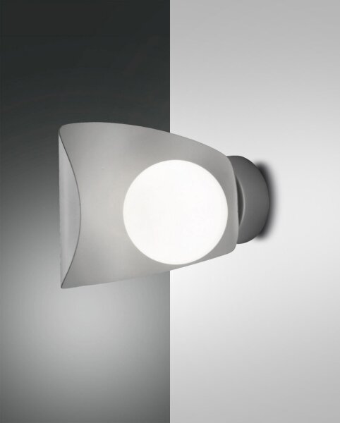 LED Wandleuchte Glas 3000K Silbergrau blendarm T:18 cm