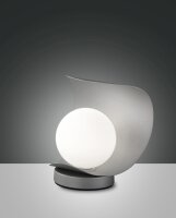 LED Tischleuchte Glas 3000K 18 cm blendarm Silbergrau