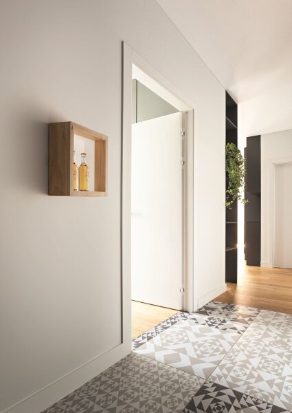 LED Wandleuchte Glas 3000K Holz Weiß T:13 cm blendarm