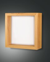 LED Wandleuchte Glas 3000K Holz Weiß T:13 cm blendarm