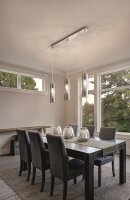 H&auml;ngelampe Nickel Rauchglas E27 L:83 cm blendarm
