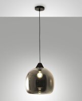 H&auml;ngelampe Rauchglas E27 blendarm &Oslash;31 cm Schwarz rund