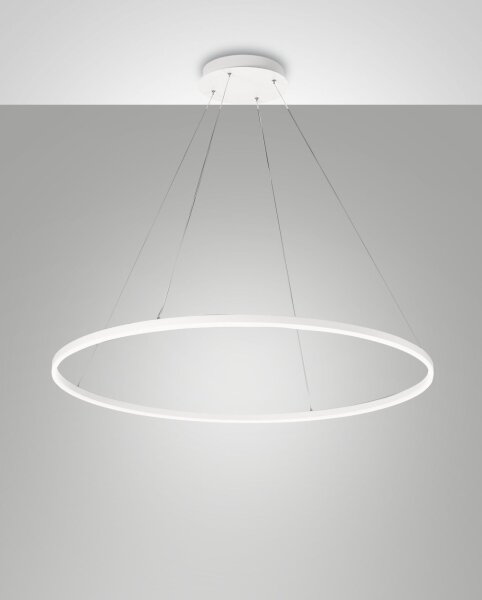 LED Hängelampe Weiß Metall 4000K dimmbar Ø100 cm rund