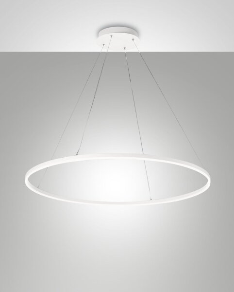 LED Hängelampe Metall Weiß 3000K dimmbar Ø100 cm rund