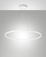 LED H&auml;ngelampe Metall Wei&szlig; 3000K dimmbar &Oslash;100 cm rund