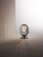 Tischleuchte Rauchglas E27 Schwarz H:28 cm blendarm