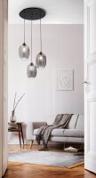 Pendelleuchte Rauchglas E27 Schwarz L:58 cm dekorativ