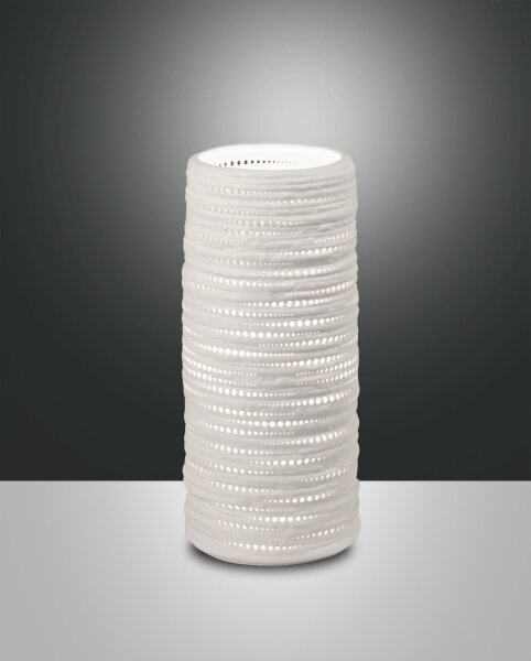Tischleuchte Keramik E14 Weiß H:25 cm Modern dekorativ