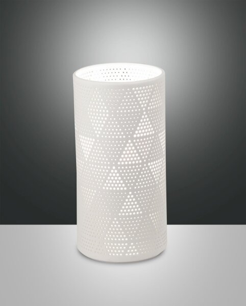 Tischleuchte Kabelschalter E14 Weiß Keramik H:20 cm